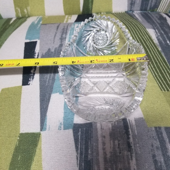 Crystal Dish Candy Dish Pickle Dish With Windmill Pattern Crystal Clear - Picture 3 of 9